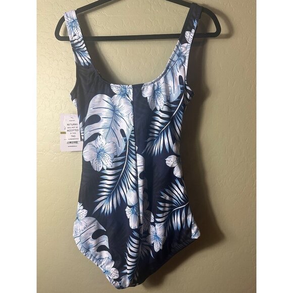 Maxine of Hollywood Women's Standard Spa Shirred Girl Leg One Piece Swimsuit 14 - Picture 4 of 7